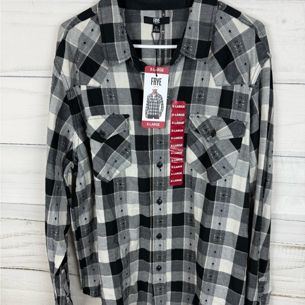 Frye Black and Gray Casual Button Down Shirt
A1